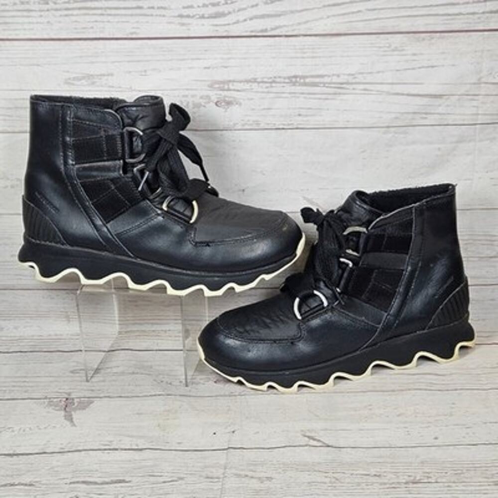 Sorel Kinetic Short NL3095-010 Womens Black US 10 Waterproof Lace Up Ankle Boots